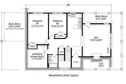 Basement Floor Plan for House Plan #957-00069