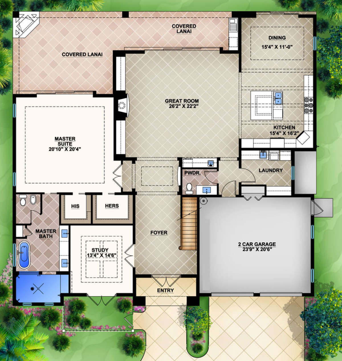 Coastal Plan: 3,593 Square Feet, 3 Bedrooms, 3.5 Bathrooms - 5565-00011