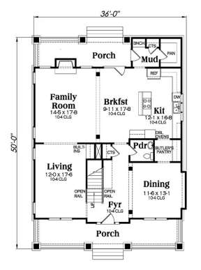 Main Floor for House Plan #009-00232