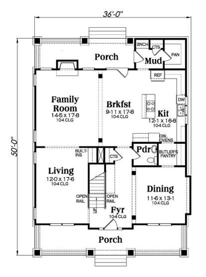 Main Floor for House Plan #009-00232