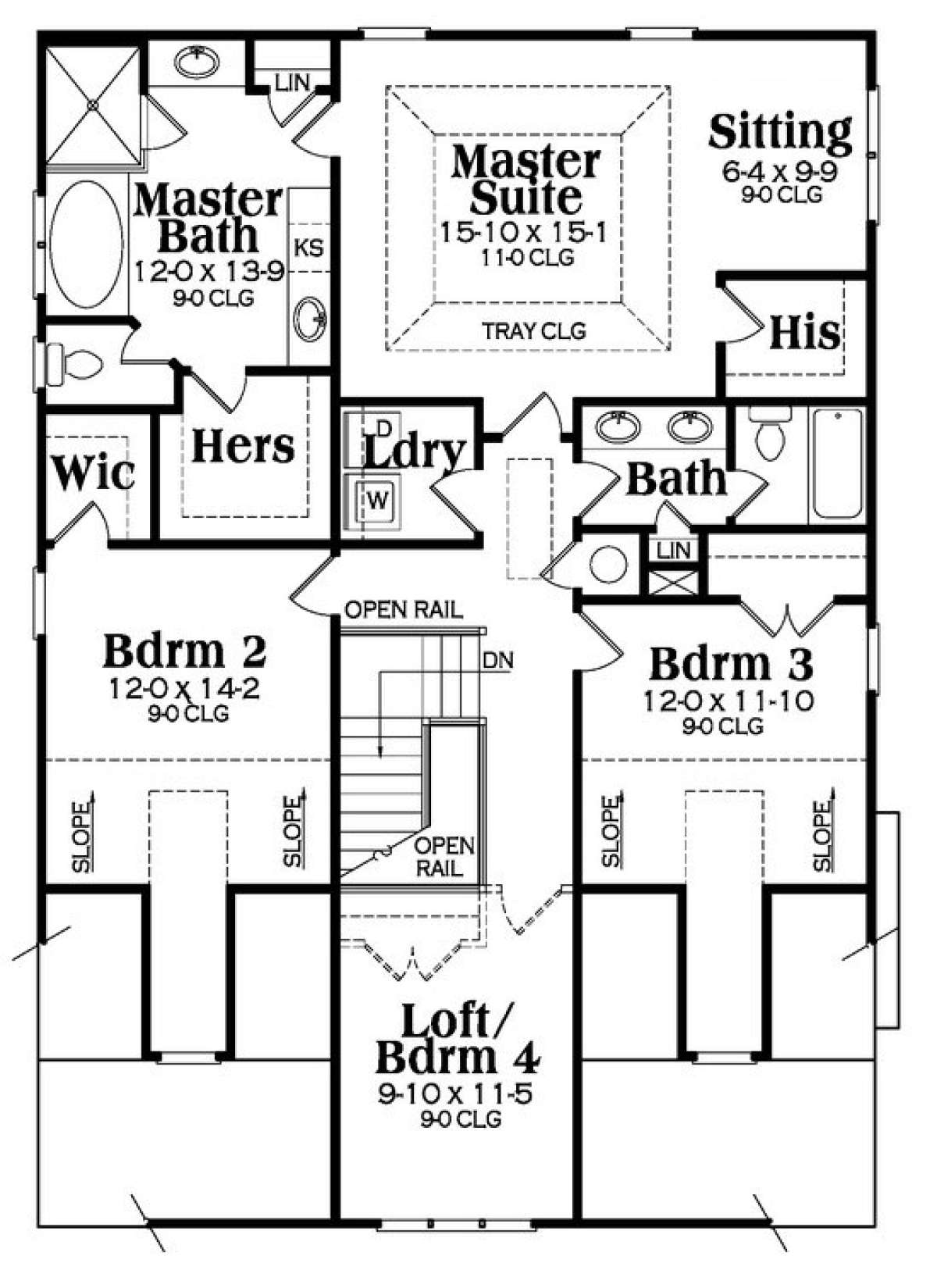 Second Floor for House Plan #009-00232