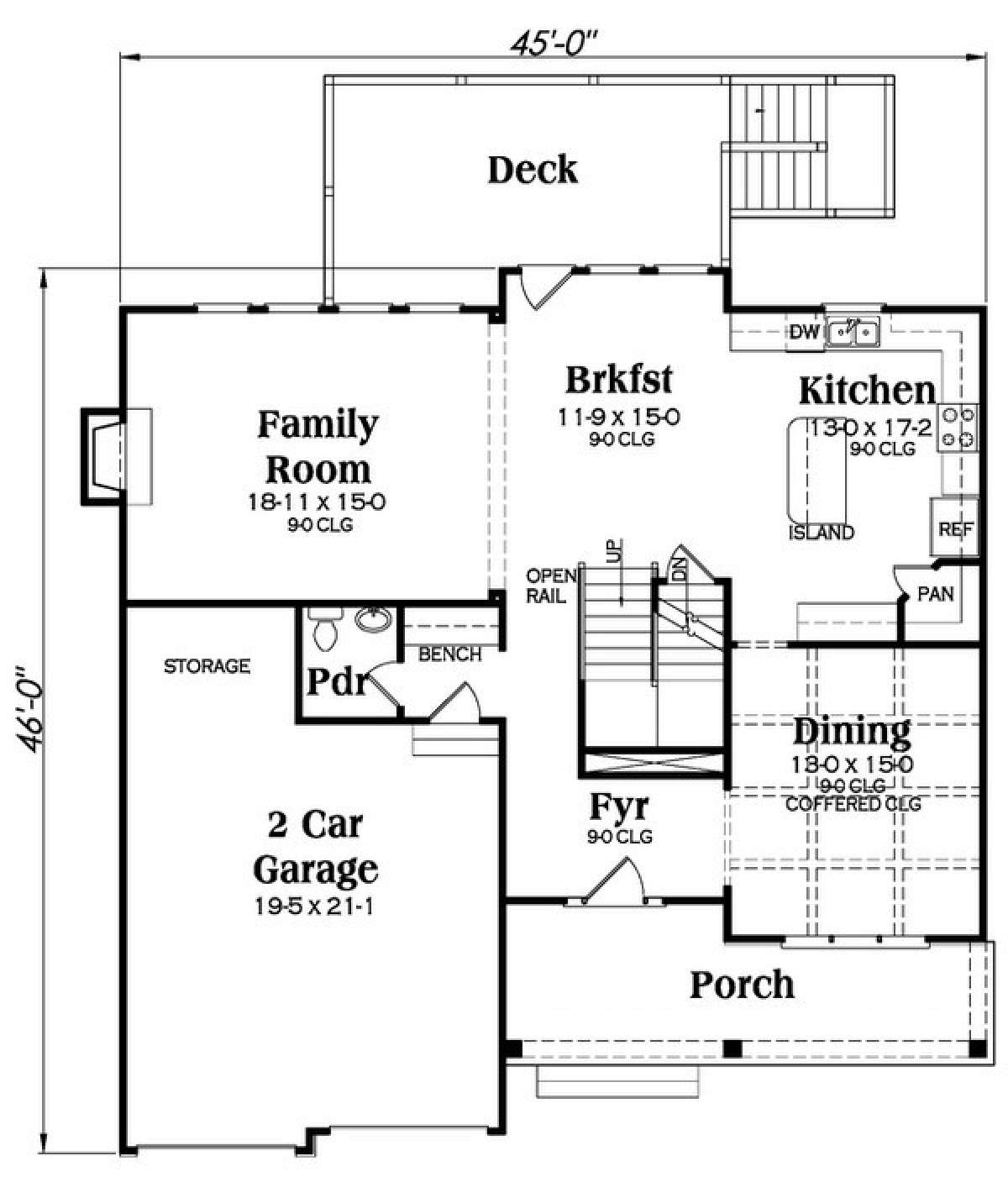 Main Floor for House Plan #009-00233