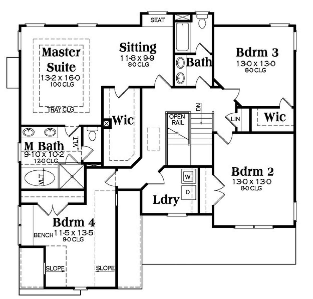 Second Floor for House Plan #009-00233
