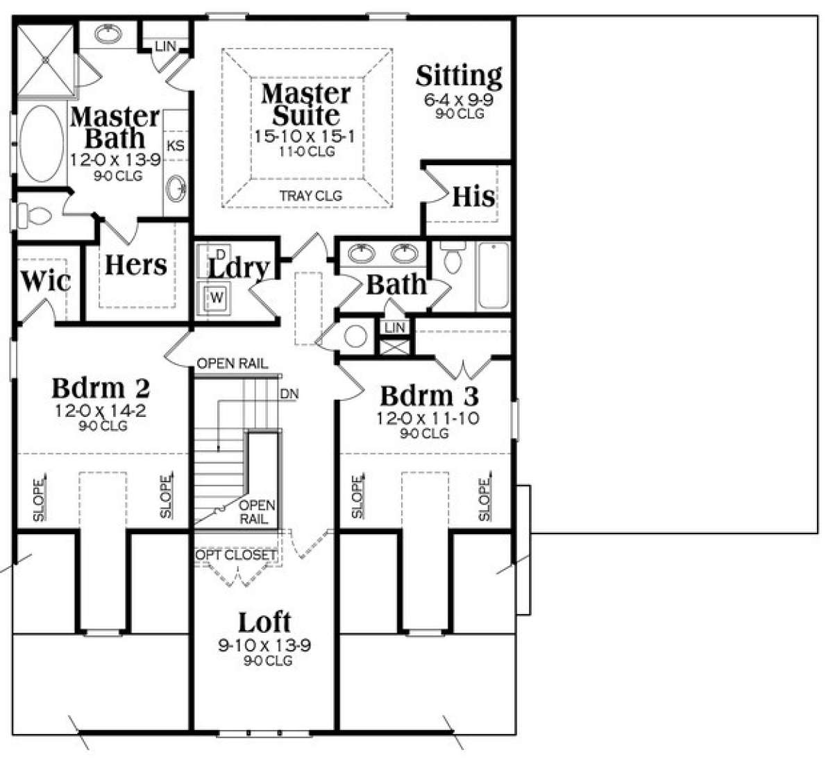 Second Floor for House Plan #009-00235