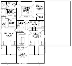 Second Floor for House Plan #009-00235