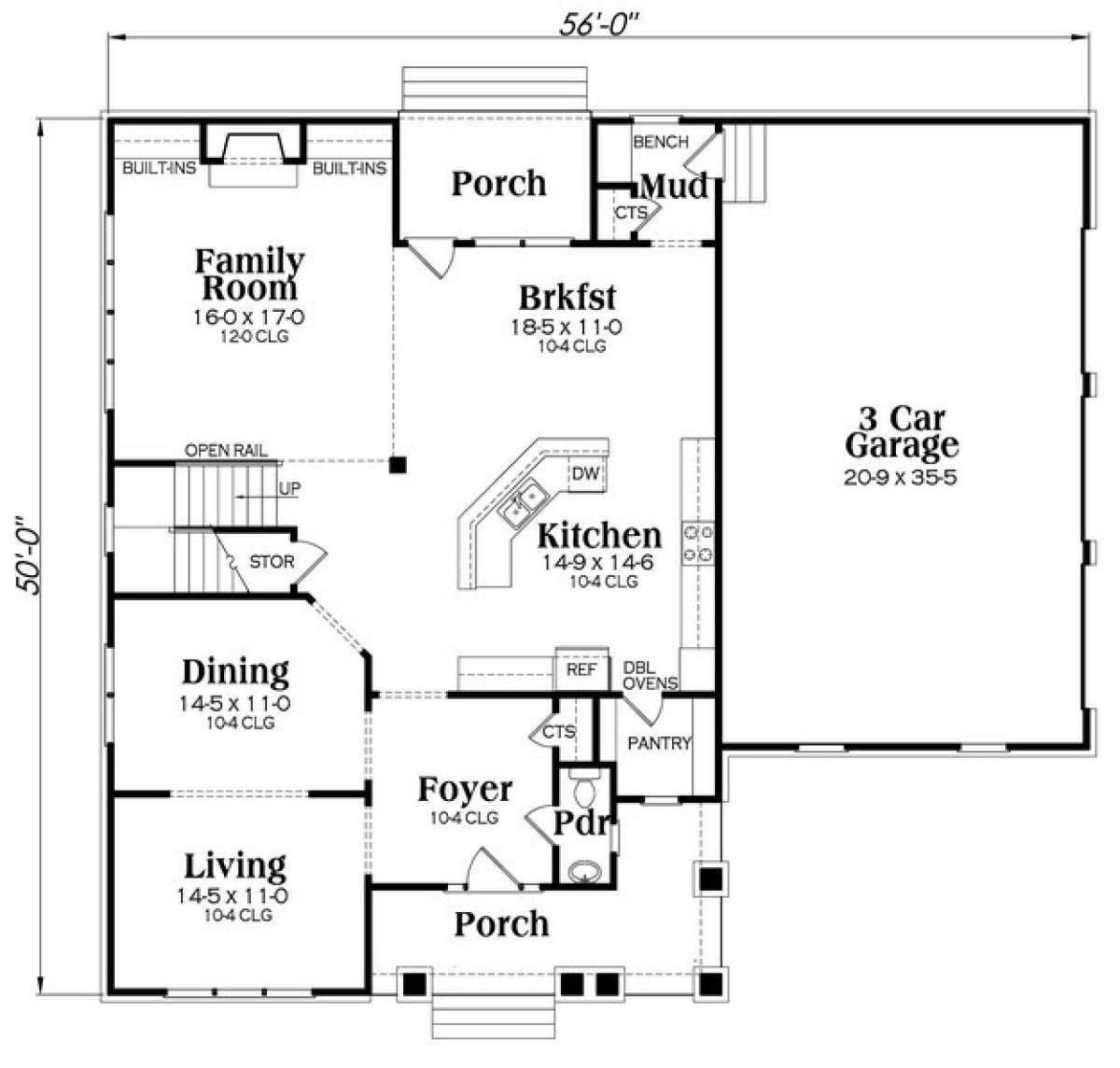 Main Floor for House Plan #009-00238