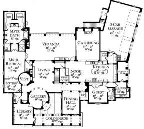 Floorplan 1 for House Plan #3978-00006