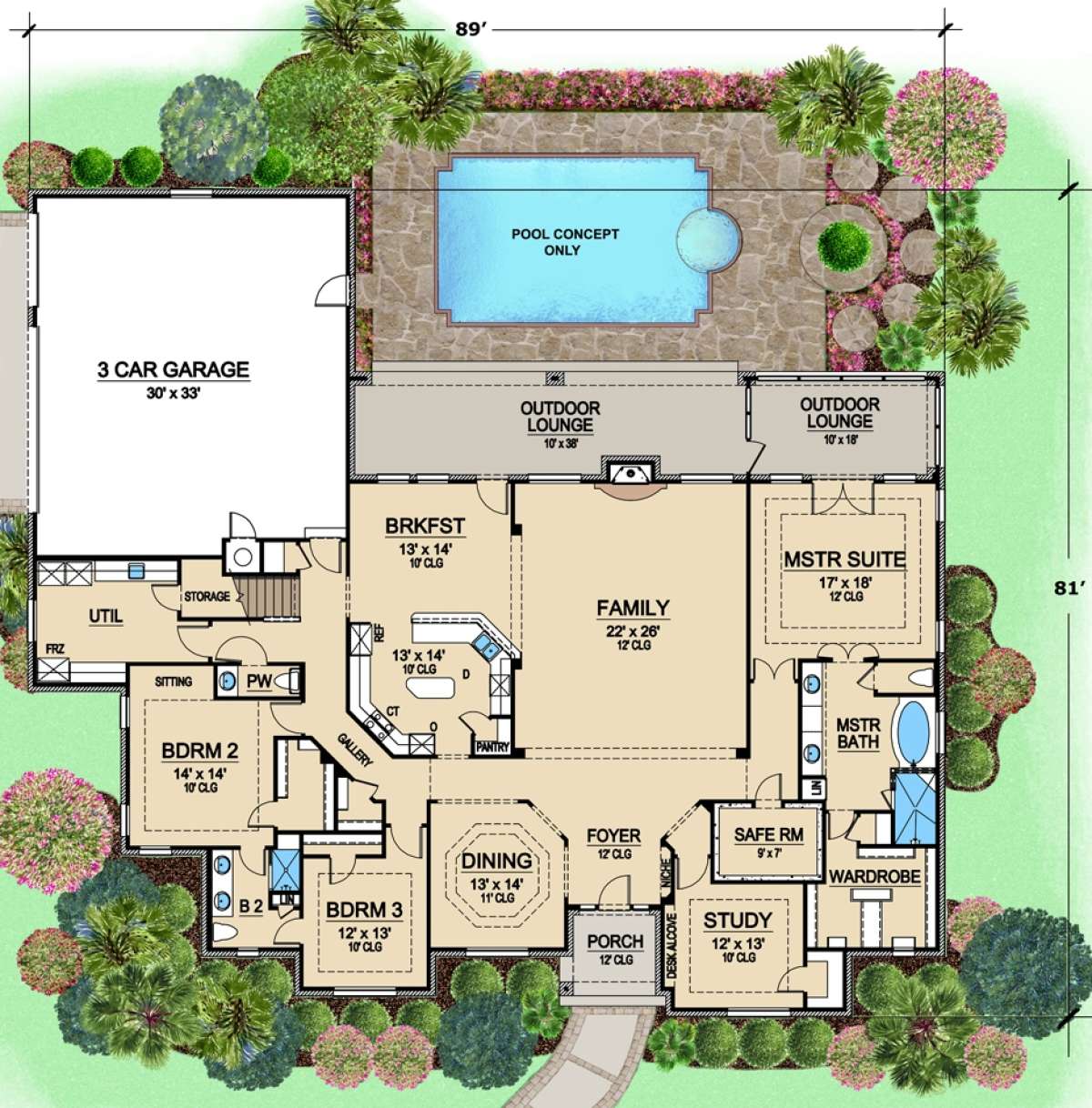 Floorplan 1 for House Plan #5445-00220