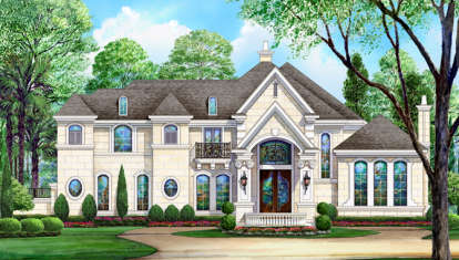 Luxury House Plan #5445-00221 Elevation Photo