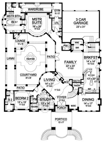 Floorplan 1 for House Plan #5445-00221