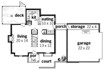 Floorplan 1 for House Plan #048-00070