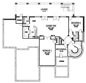 Basement Floor Plan for House Plan #5445-00222