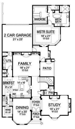 Floorplan 1 for House Plan #5445-00223