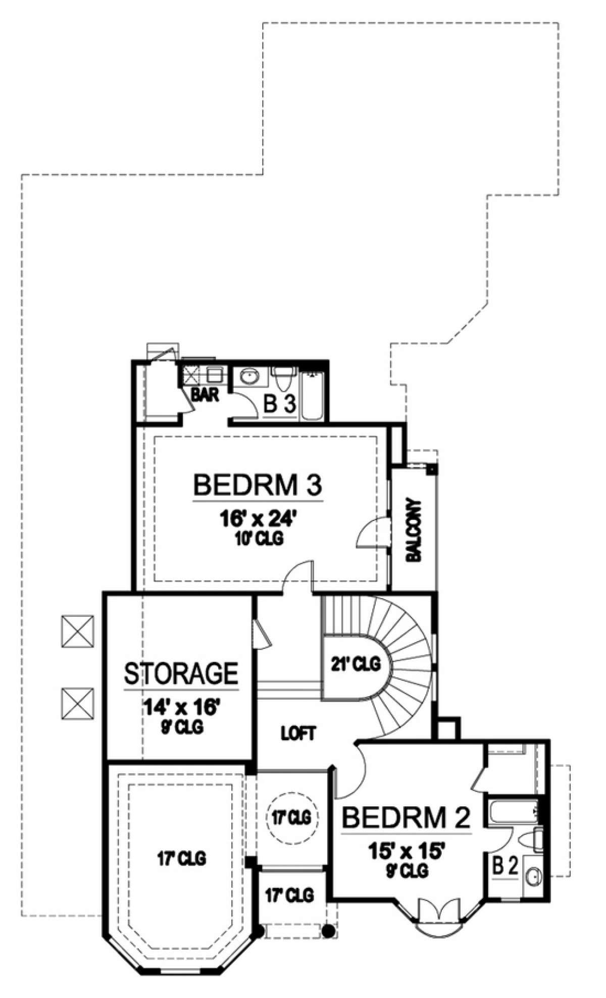 Floorplan 2 for House Plan #5445-00223