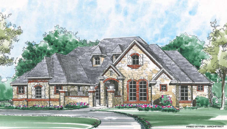 French Country House Plan #5445-00224 Elevation Photo
