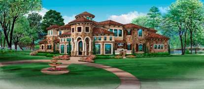 Mediterranean House Plan #5445-00228 Elevation Photo