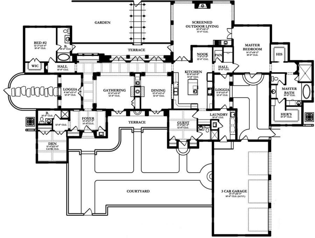 Floorplan 1 for House Plan #3978-00008