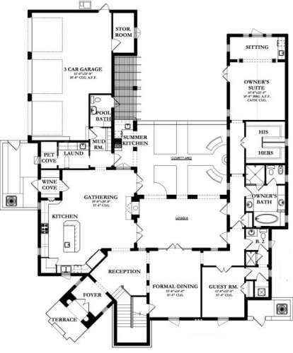 Floorplan 1 for House Plan #3978-00009
