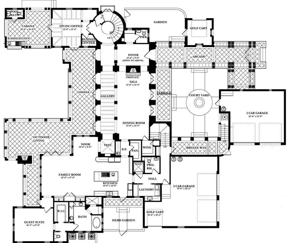 Floorplan 1 for House Plan #3978-00014