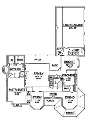Floorplan 1 for House Plan #5445-00229