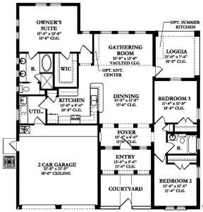 Floorplan 1 for House Plan #3978-00016
