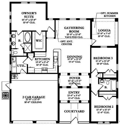 Floorplan1 for House Plan #3978-00016