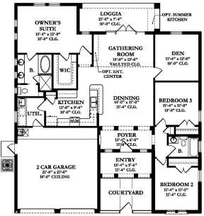 Floorplan 1 for House Plan #3978-00017