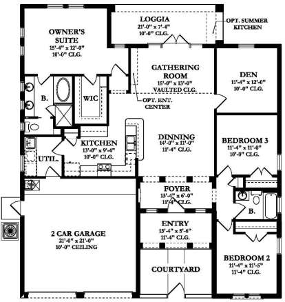 Floorplan1 for House Plan #3978-00017