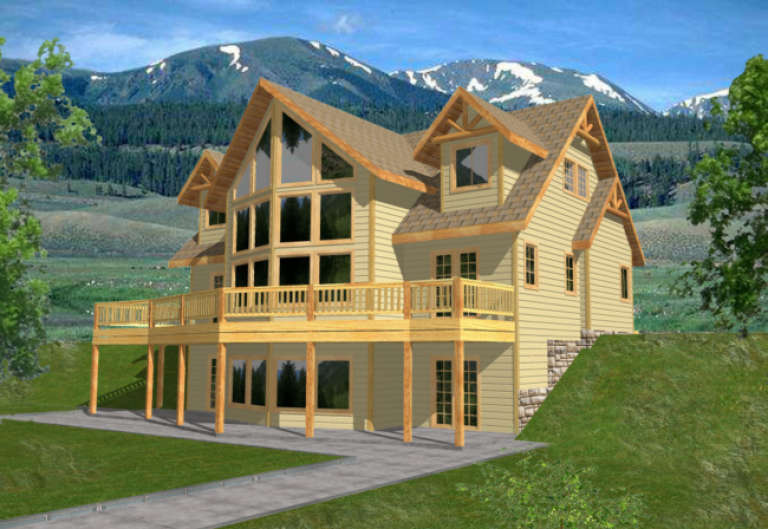 House Plan House Plan #1666 Rear Elevation