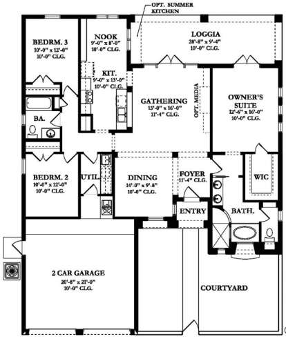 Floorplan1 for House Plan #3978-00019