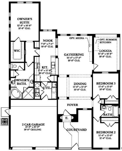 Floorplan1 for House Plan #3978-00020