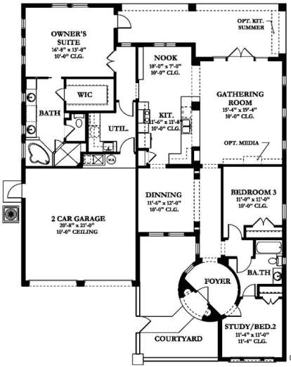 Floorplan 1 for House Plan #3978-00021
