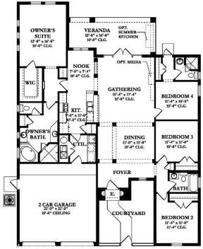 Floorplan 1 for House Plan #3978-00022