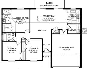 Floorplan 1 for House Plan #3978-00023