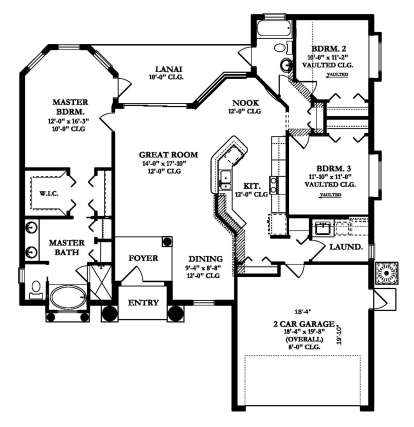 Floorplan 1 for House Plan #3978-00028