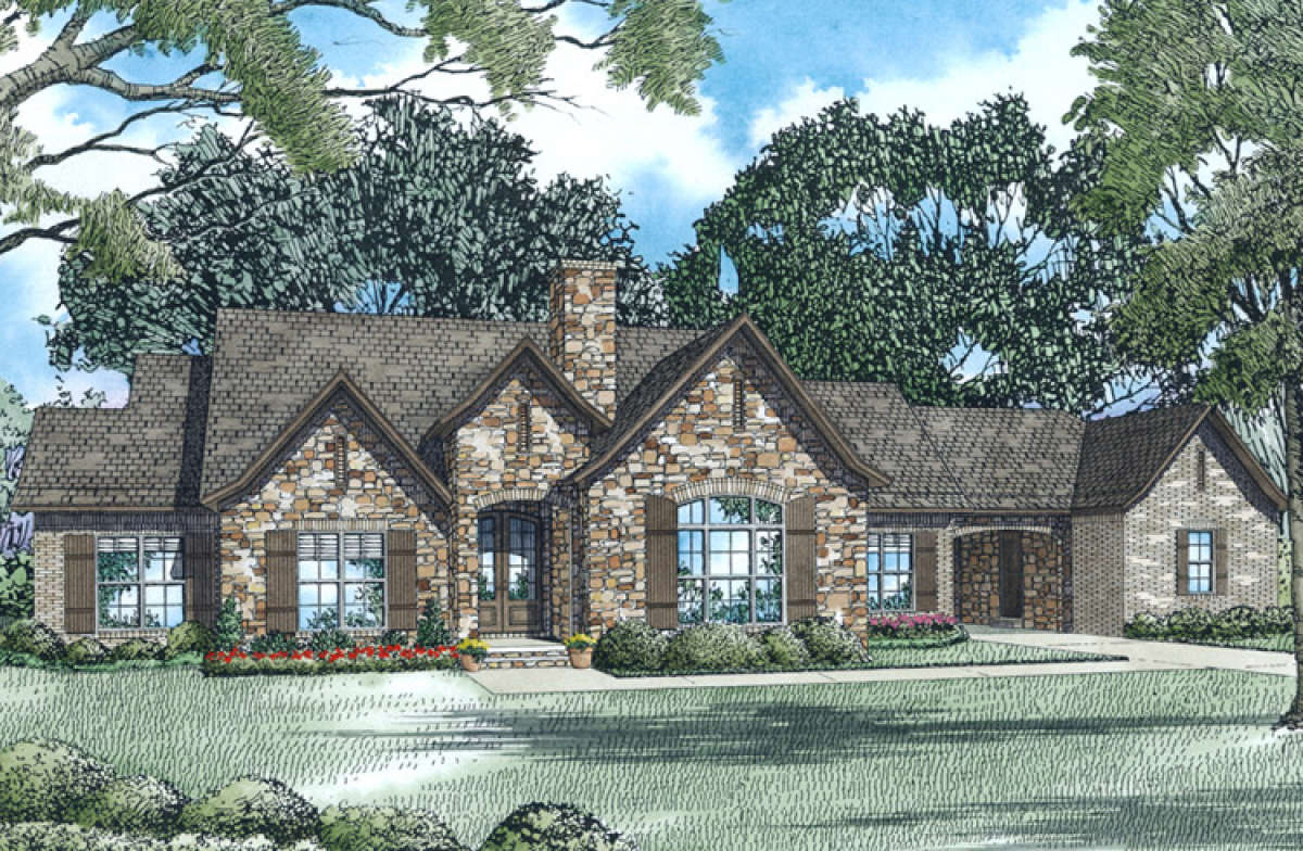 French Country House Plans With Porte Cochere