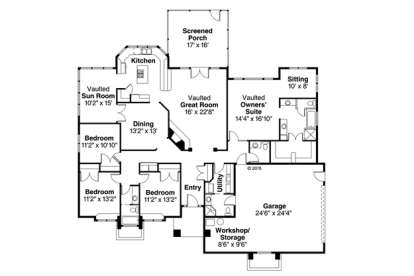 Floorplan 1 for House Plan #035-00647
