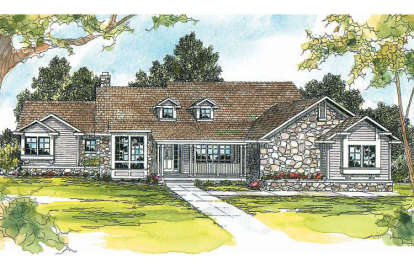 Ranch House Plan #035-00648 Elevation Photo