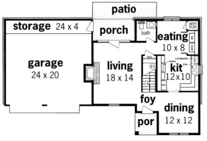 Floorplan 1 for House Plan #048-00071