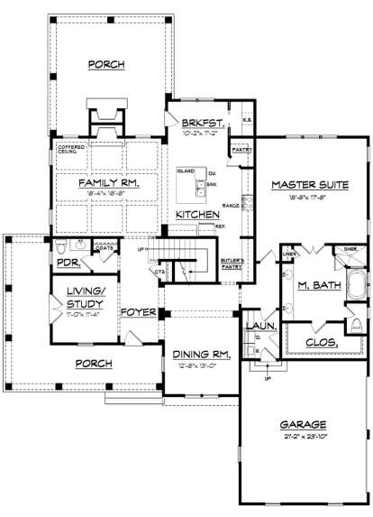 Floorplan 1 for House Plan #3418-00001