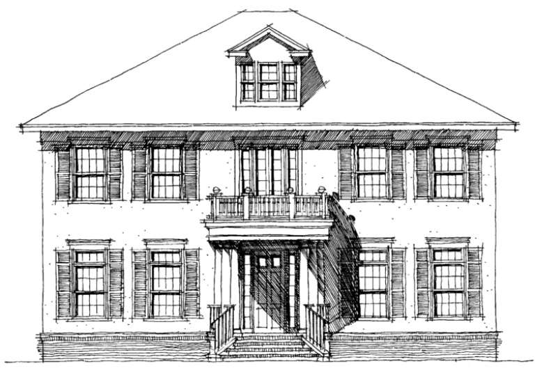 Colonial House Plan #028-00016 Elevation Photo