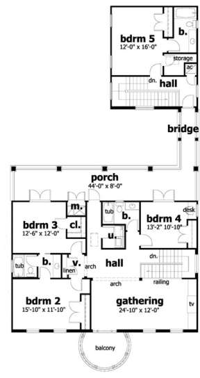 Second Floor for House Plan #028-00016