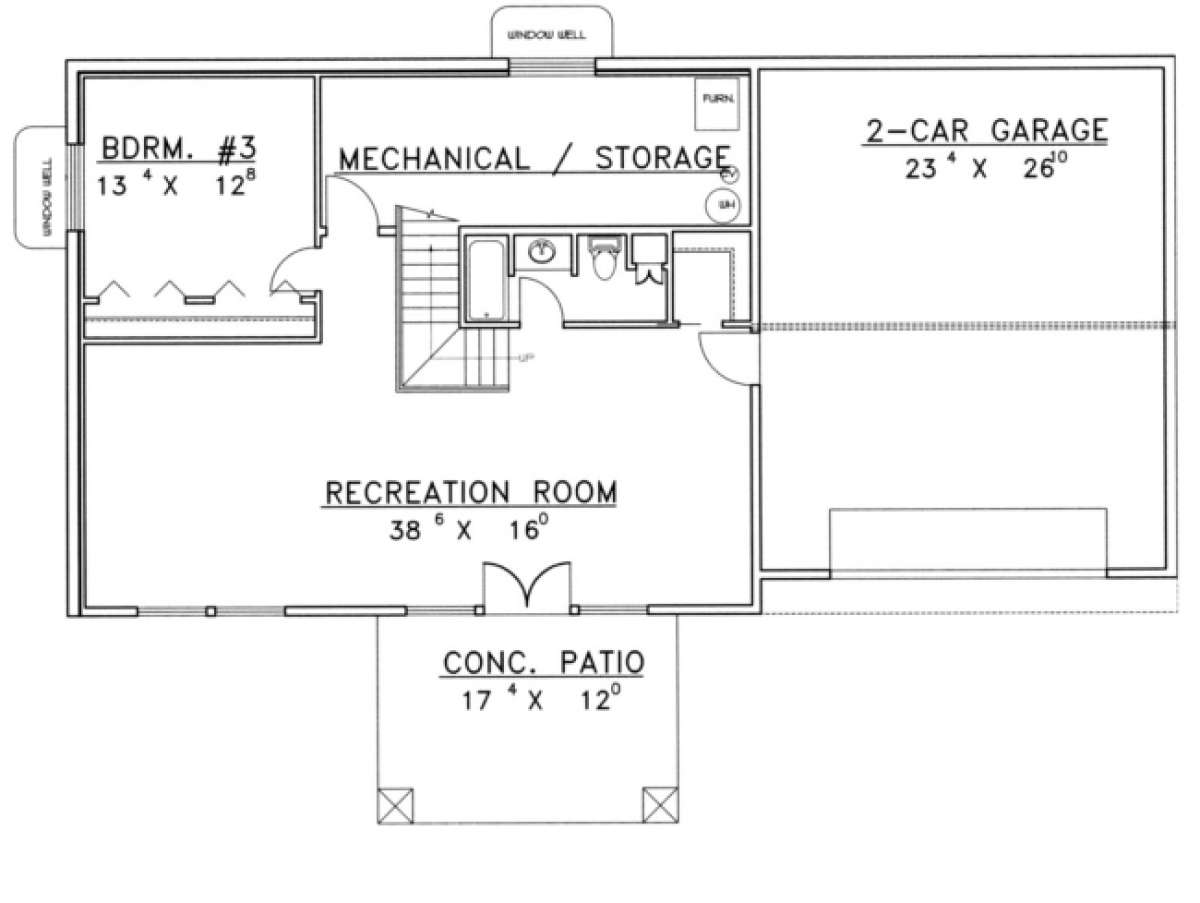Basement Floor for House Plan #039-00335