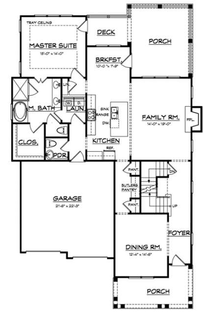 Floorplan 1 for House Plan #3418-00004