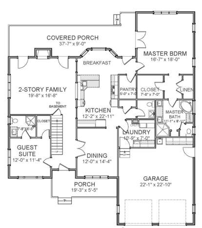 Floorplan 1 for House Plan #6849-00003