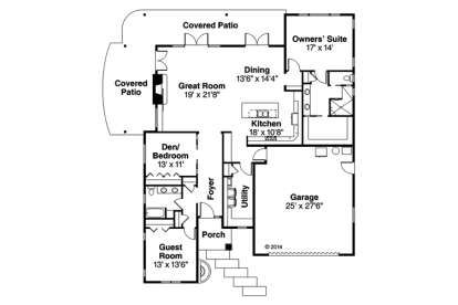 Floorplan 1 for House Plan #035-00658