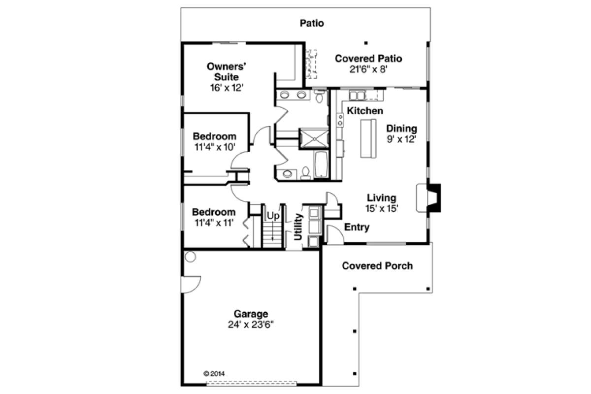 Floorplan 1 for House Plan #035-00661