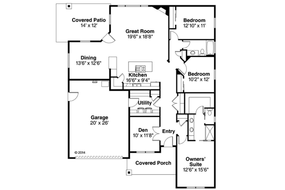 Floorplan 1 for House Plan #035-00662