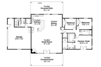 Floorplan 1 for House Plan #035-00664