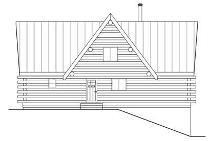 Log House Plan #035-00668 Elevation Photo